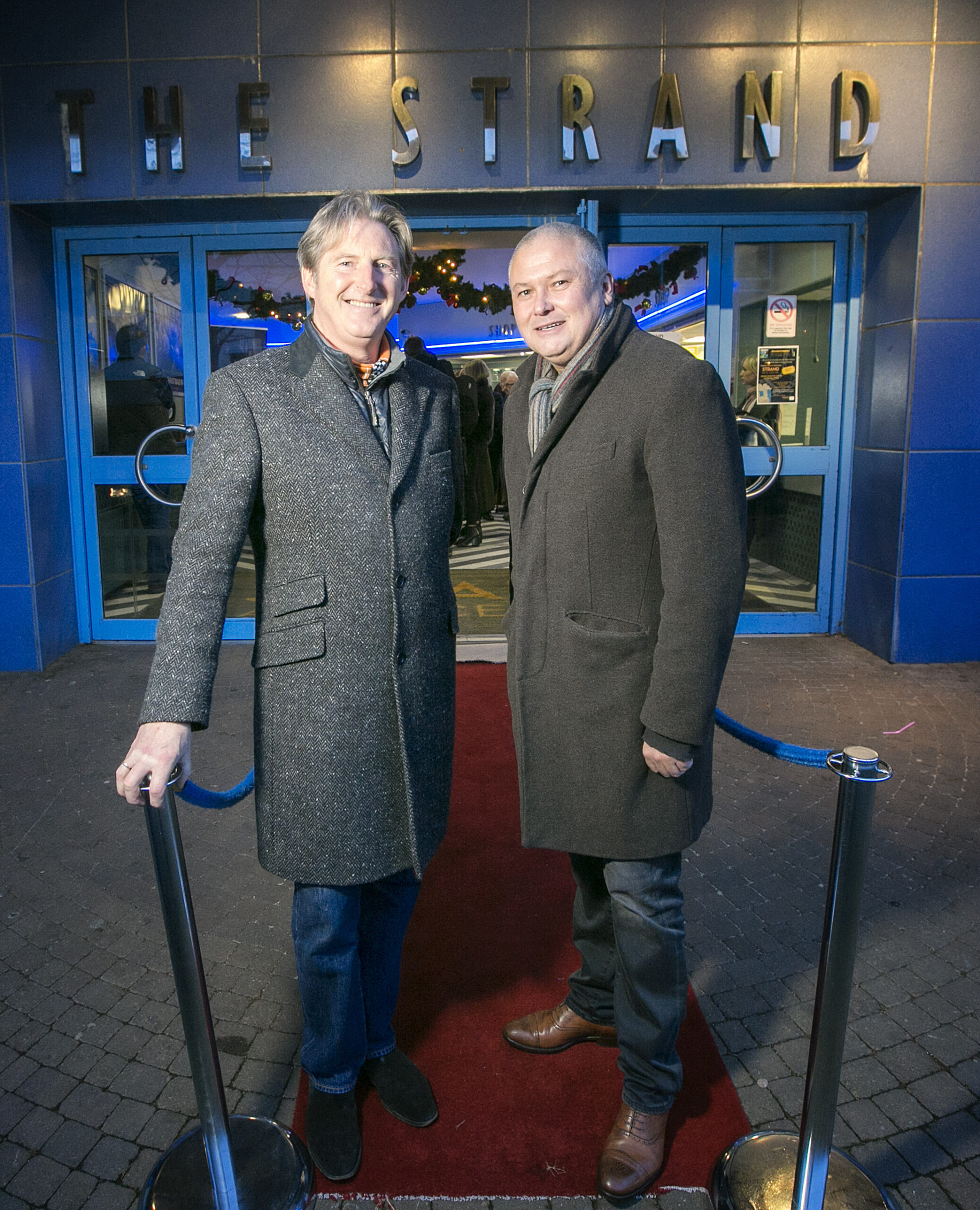 Telling the story of how the first ever play in Belfast tackling the build up of religious division between Protestants & Catholics in Northern Ireland came about, a new short movie called ‘Two Angry Men’ is set in 1959, when shipyard worker turned playwright Sam Thompson walked up to Artistic Director James Ellis in the street & proclaimed “I have a play here you won’t touch with a bargepole”. Ellis agreed to stage the play, but had to overcome those who would censor its content on the way. 
The film, written and directed by James Ellis’ son, Toto Ellis, documents for the first time the battle of these two angry young men to stage the play.
With stars Adrian Dunbar and Conleth Hill, the movie celebrates the triumph over much adversity, to its eventual debut. 

This event is supported by Belfast Film Festival and the Strand Arts Centre.
Pictured at the premier of the film held at the Strand Cinema in East Belfast are Conleth Hill and Adrian Dunbar.
Picture by Brian Morrison.